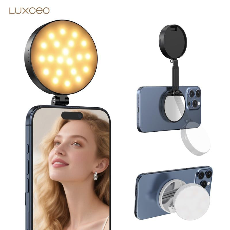 Illuminate Your Selfies: 3-In-1 Magnetic Beauty Ring Light with MagSafe, Mirror & Stand – Perfect for Makeup, Live Streaming & Video Calls with iPhone 17