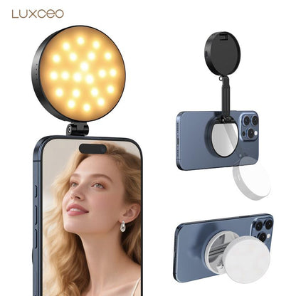 Illuminate Your Selfies: 3-In-1 Magnetic Beauty Ring Light with MagSafe, Mirror & Stand – Perfect for Makeup, Live Streaming & Video Calls with iPhone 17
