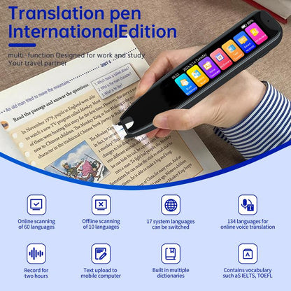 Revolutionary Smart Translation Pen: Effortlessly Master 60+ Languages with Online Scan & Voice Translation, Perfect for Reading Support & Language Learners!